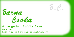 barna csoka business card